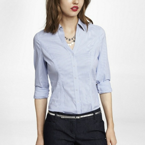 Express Tops - Express The Essential Y Neck Button Up Shirt